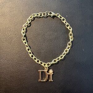 Gold Chain Bracelet with Initial Charm